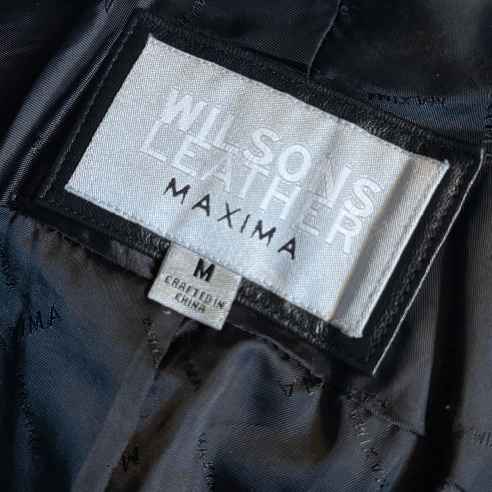 Wilson Leather Maxima Black Genuine Leather Jacket Zip Front Women's M - Picture 3 of 7